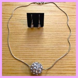 New Sterling Silver CZ Necklace & Earrings Set!